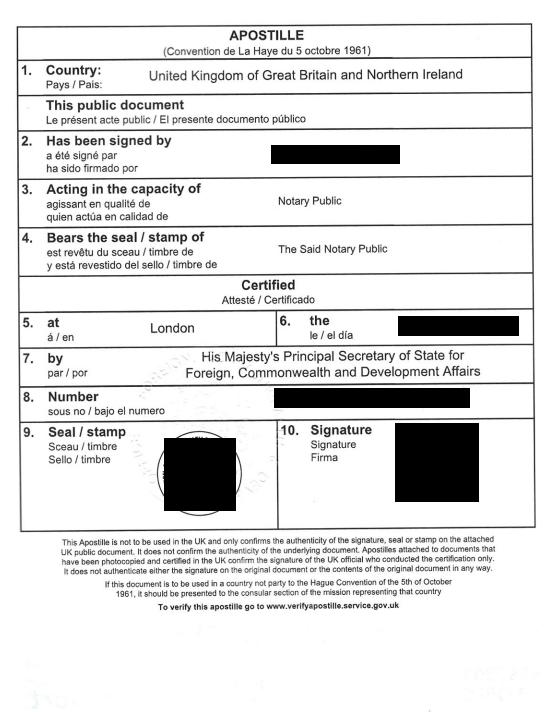 Dvla apostille