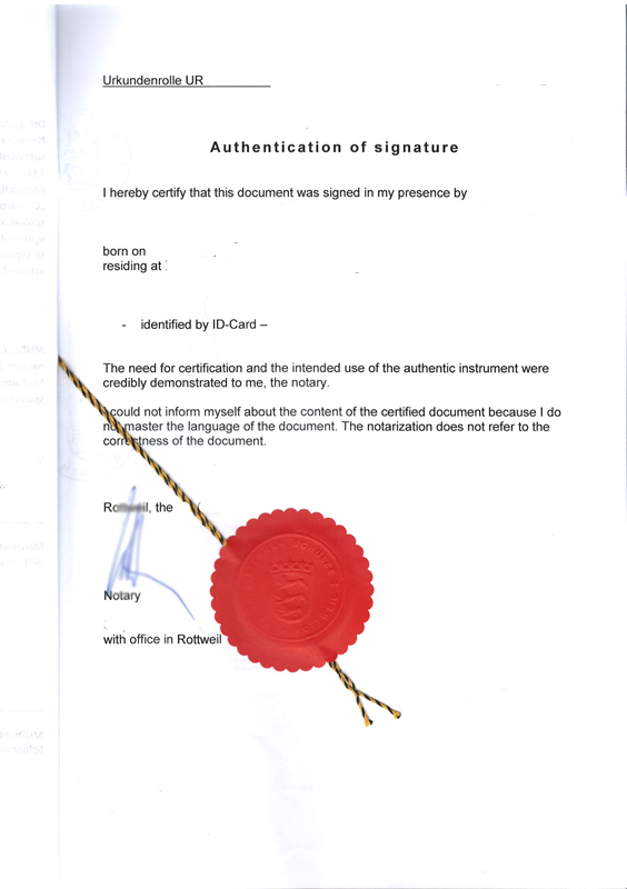 Apostille of a notary power of attorney from Germany2