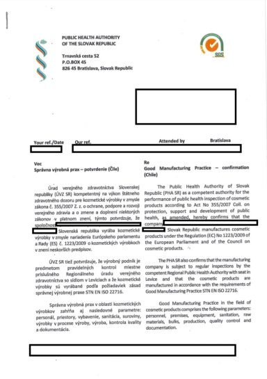 Potvrdenie spravnej vyrobnej praxe